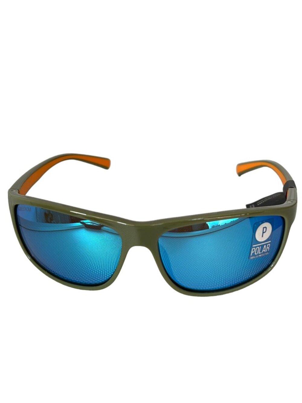 Kreedom Polarized Sunglasses UV400 Protection Olive Green Orange Frame Sport NEW